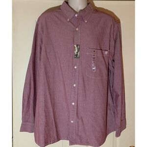 Timberland Men's Size XXL 2XL Button Front Long Sleeve Red Shirt New with tag!
